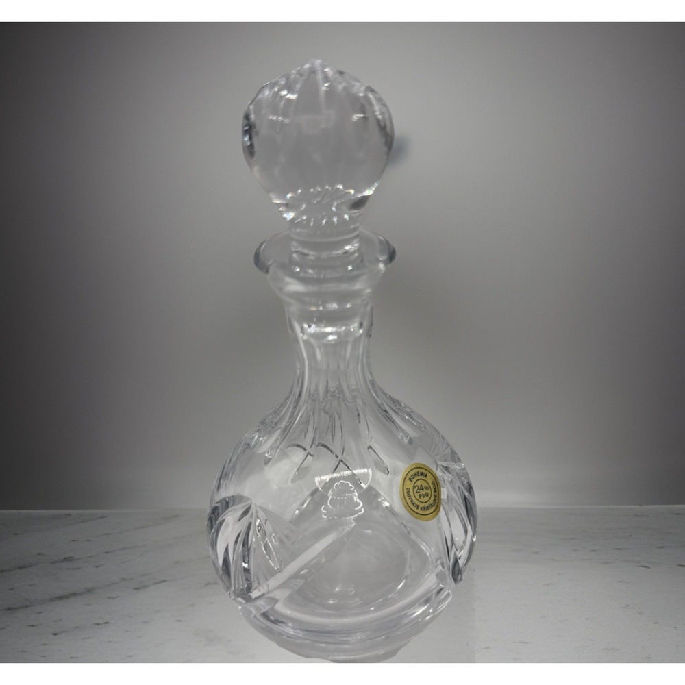 Bohemia Czech Republic Lead Crystal Bottle w/Stopper Beautiful Detail